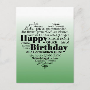 Postal Feliz cumpleaños en varios idiomas
