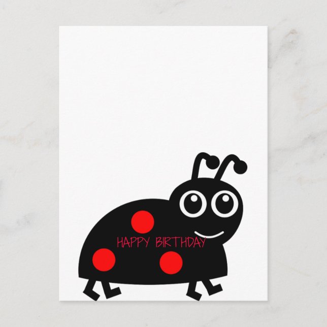 Postal Feliz cumpleaños escarabajo (Anverso)