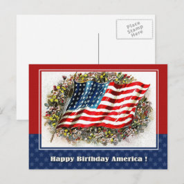 Postal Feliz cumpleaños, Estados Unidos. Bandera de Estad