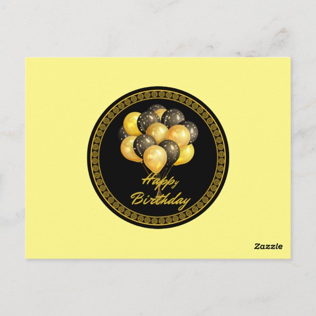 Postal Feliz Cumpleaños, festivo, (Reverso)