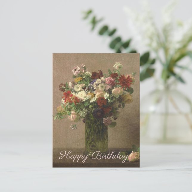 Postal Feliz cumpleaños - Floral Bouquet | Bella Artes fr (Anverso de pie)