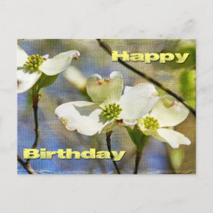 Postal Feliz cumpleaños - Flores de dogwood