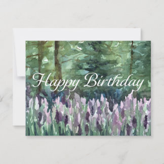 Postal Feliz cumpleaños: Flores silvestres acuáticas arte