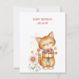 Postal Feliz cumpleaños gatita mamá