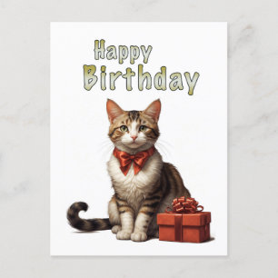 Postal feliz cumpleaños gato