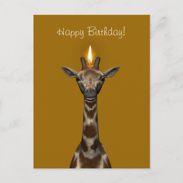 Postal Feliz cumpleaños Giraffe (Anverso)
