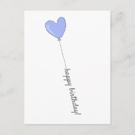 Postal Feliz Cumpleaños - Globo con forma de corazón de c