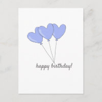 Feliz Cumpleaños Globos Corazón Morados en Forma d