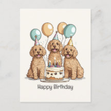 Feliz cumpleaños Goldendoodle Dogs
