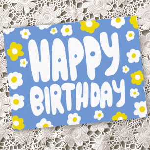 Postal FELIZ CUMPLEAÑOS Groovy Daisies CUMPLEAÑOS PERSONA