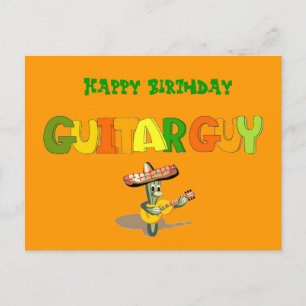 Postal Feliz Cumpleaños Guitarra