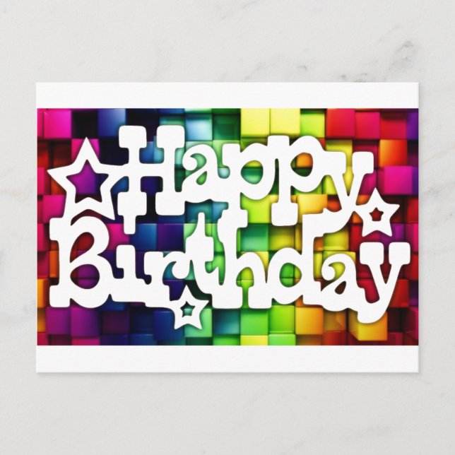 Postal Feliz Cumpleaños - Happy Birthday (Anverso)