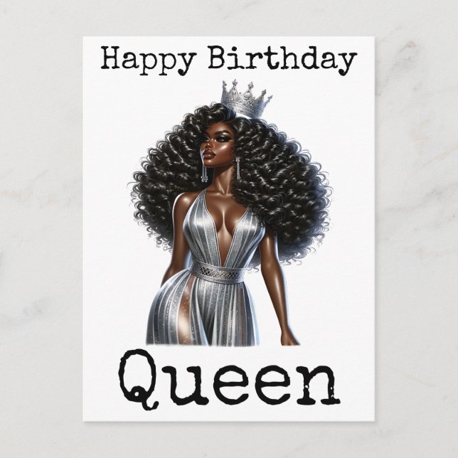 Postal Feliz Cumpleaños Hermana Mujer Melanina Mujeres Ne (Anverso)