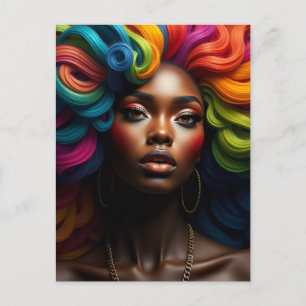 Postal Feliz cumpleaños hermosa mujer negra hermana reina