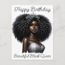 Postal Feliz cumpleaños hermosa reina negra melanina sist