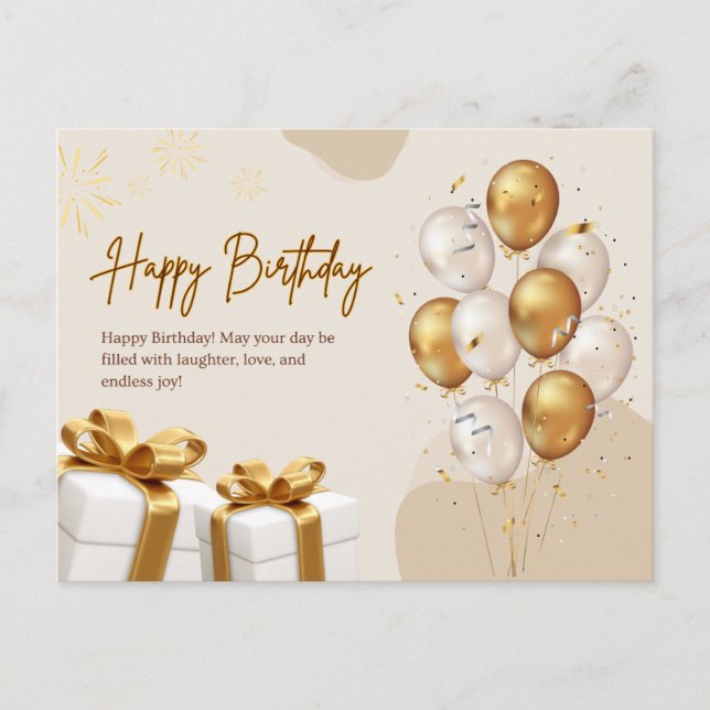 Postal Feliz Cumpleaños hermoso (Anverso)