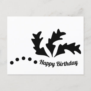 Postal Feliz Cumpleaños Hojas Abstractas