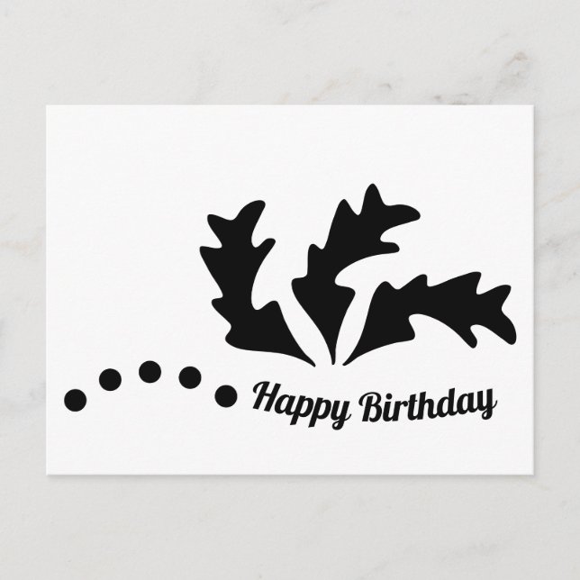 Postal Feliz Cumpleaños Hojas Abstractas (Anverso)