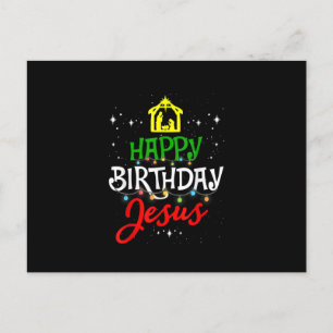 Postal Feliz Cumpleaños Jesús Pijama de Navidad Fiesta de