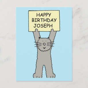 Postal Feliz cumpleaños Joseph Personalizado Cat