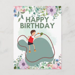 Postal Feliz cumpleaños jugador de tenis de mesa Ping Pon