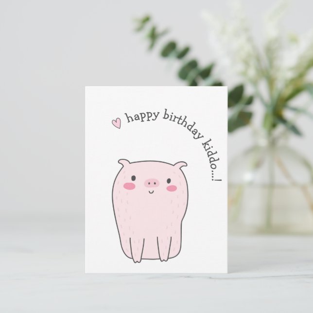 Postal ¡Feliz cumpleaños, Kiddo...! Aniversario de los ni (Anverso de pie)