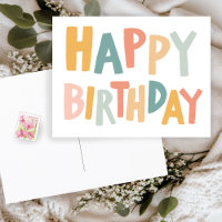 FELIZ CUMPLEAÑOS Lettering Pastel Colorido Bonito