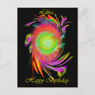 Postal Feliz cumpleaños Libra