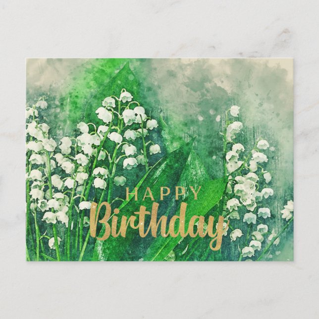 Postal Feliz cumpleaños, Lily de las Flores del Valle (Anverso)