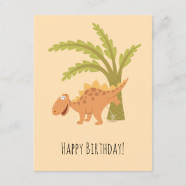 Postal Feliz cumpleaños lindo divertido Dinosaurio Dino P