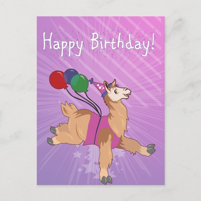 Postal ¡Feliz cumpleaños Llama! (Anverso)