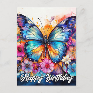 Postal Feliz Cumpleaños | Mariposa Hermosa Colorida