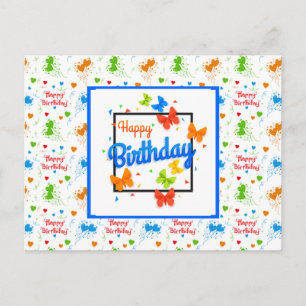 Postal Feliz Cumpleaños Mariposas