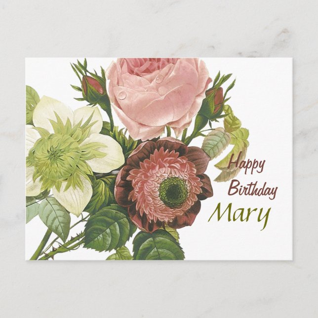 Postal Feliz cumpleaños Mary CC0129 (Anverso)