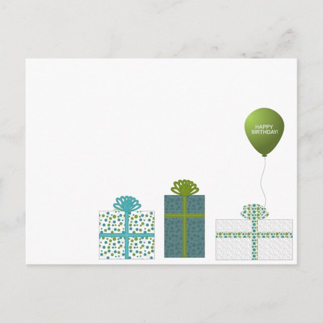 Postal Feliz cumpleaños Minimalista moderno (Anverso)