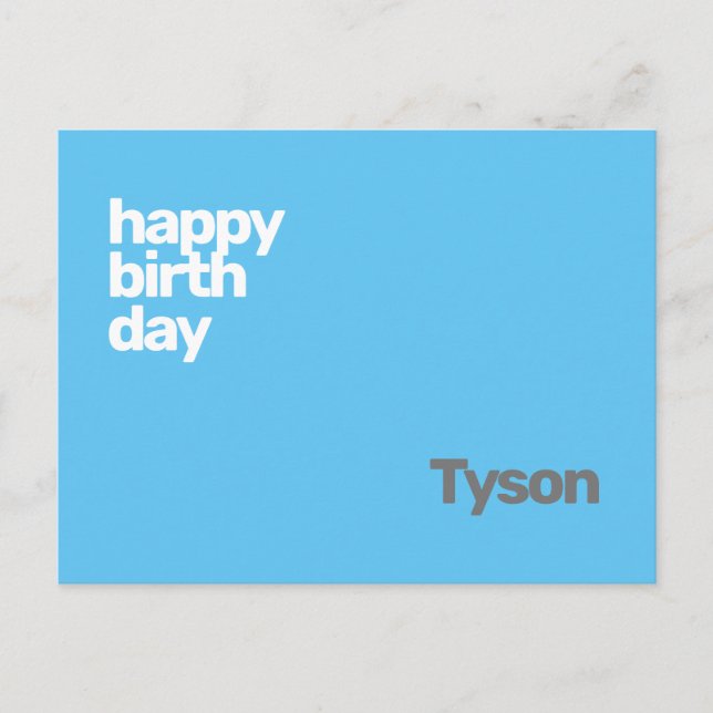 Postal Feliz cumpleaños minimalista simple moderno  (Anverso)