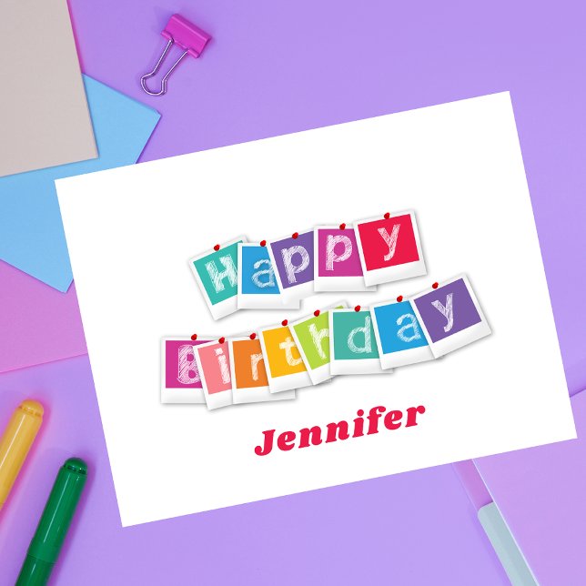 Postal Feliz Cumpleaños Moderno y Colorido  (Subido por el creador)