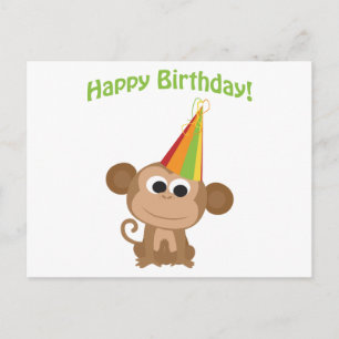 Postal Feliz cumpleaños, mono