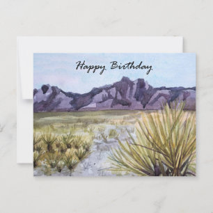 Postal Feliz Cumpleaños Montañas de Cactus del Desierto A