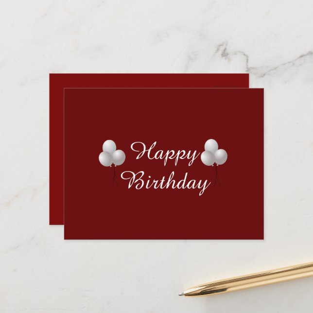 Postal Feliz cumpleaños Mug con globos (Anverso/Reverso In Situ)