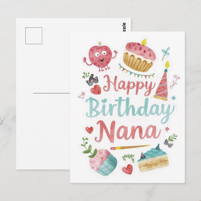 Postal Feliz cumpleaños Nana  (Anverso / Reverso)