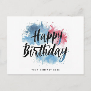 Postal Feliz Cumpleaños Negocio Salpicadura Colorida