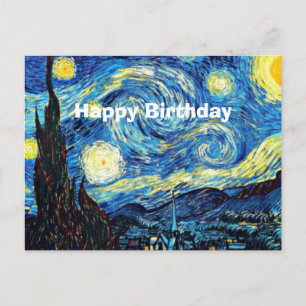 Postal Feliz Cumpleaños, Noche Estrellada, 
