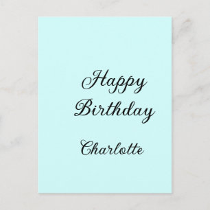 Postal Feliz cumpleaños nombre elegante con fondo azul