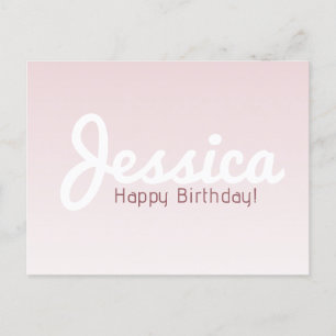 Postal Feliz Cumpleaños, Nombre Personalizable   Rosa Omb