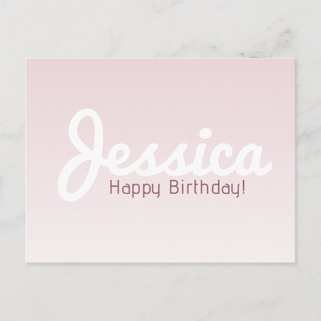 Postal Feliz Cumpleaños, Nombre Personalizable | Rosa Omb (Anverso)