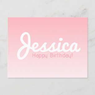 Postal Feliz Cumpleaños, Nombre Personalizable   Rosa Ros