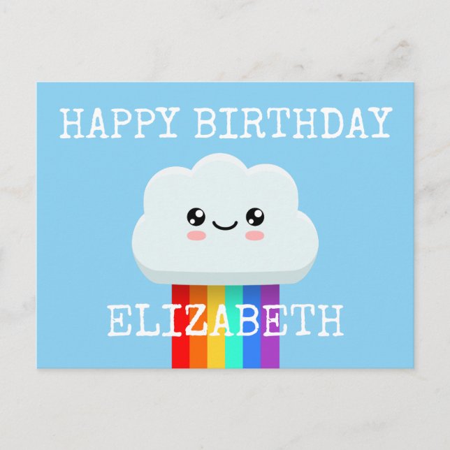 Postal Feliz cumpleaños nube (Anverso)