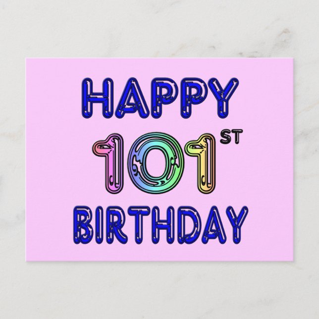 Postal Feliz cumpleaños número 101 (Anverso)