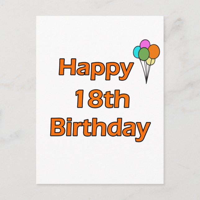 Postal Feliz cumpleaños número 18 (Anverso)